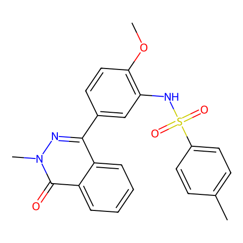 N-(2-methoxy-5-(3-methyl-4-oxo-3,4-dihydrophthalazin-1-yl)phenyl)-4-methylbenzenesulfonamide structure