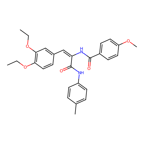 (E)-N-(1-(3,4-diethoxyphenyl)-3-oxo-3-(p-tolylamino)prop-1-en-2-yl)-4-methoxybenzamide structure