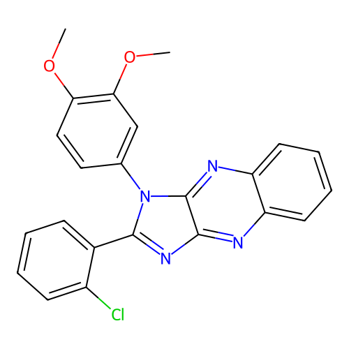 2-(2-chlorophenyl)-1-(3,4-dimethoxyphenyl)-1H-imidazo[4,5-b]quinoxaline structure