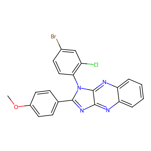 1-(4-bromo-2-chlorophenyl)-2-(4-methoxyphenyl)-1H-imidazo[4,5-b]quinoxaline structure