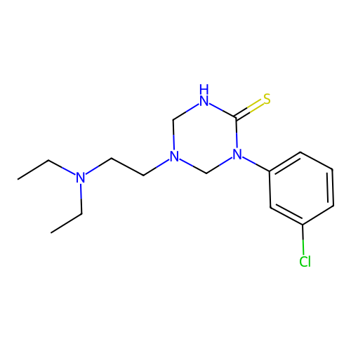 1-(3-Chlorophenyl)-5-[2-(diethylamino)ethyl]-1,3,5-triazinane-2-thione structure
