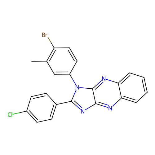1-(4-bromo-3-methylphenyl)-2-(4-chlorophenyl)-1H-imidazo[4,5-b]quinoxaline structure