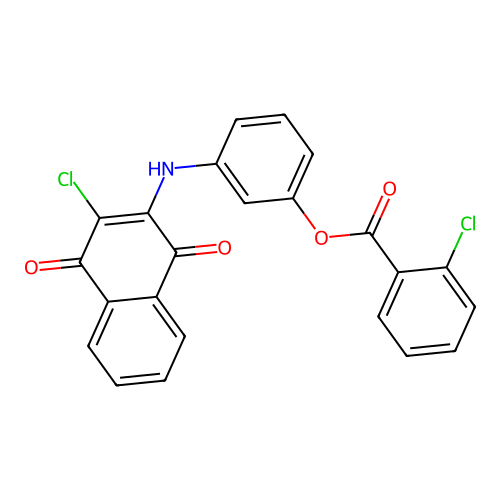 3-((3-Chloro-1,4-dioxo-1,4-dihydronaphthalen-2-yl)amino)phenyl 2-chlorobenzoate structure