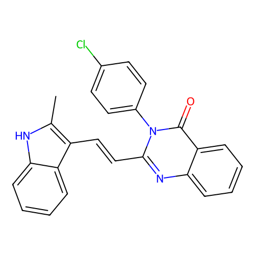 3-(4-chlorophenyl)-2-[(E)-2-(2-methyl-1H-indol-3-yl)ethenyl]quinazolin-4(3H)-one structure