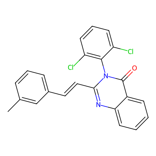 (E)-3-(2,6-dichlorophenyl)-2-(3-methylstyryl)quinazolin-4(3H)-one structure