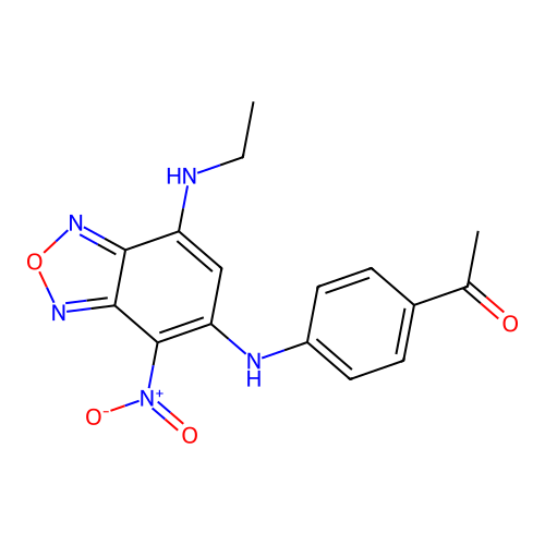 1-(4-{[7-(Ethylamino)-4-nitro-2,1,3-benzoxadiazol-5-yl]amino}phenyl)ethanone structure
