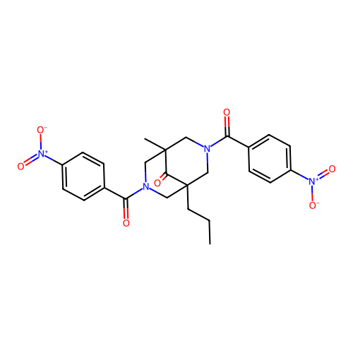 1-Methyl-3,7-bis(4-nitrobenzoyl)-5-propyl-3,7-diazabicyclo[3.3.1]nonan-9-one structure