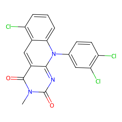 6-chloro-10-(3,4-dichlorophenyl)-3-methylpyrimido[4,5-b]quinoline-2,4(3H,10H)-dione structure