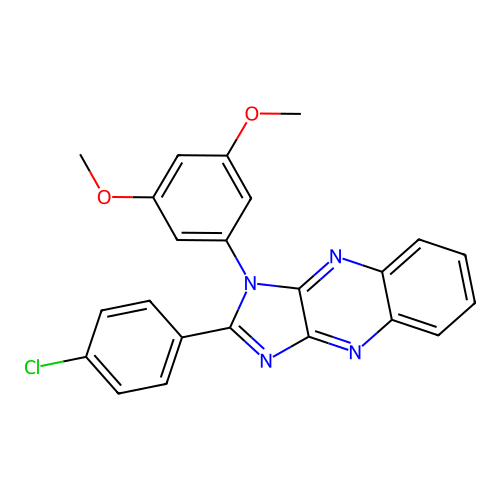 2-(4-chlorophenyl)-1-(3,5-dimethoxyphenyl)-1H-imidazo[4,5-b]quinoxaline structure