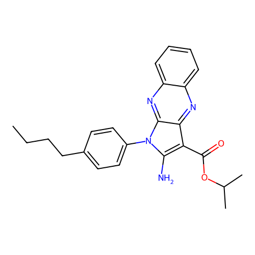 propan-2-yl 2-amino-1-(4-butylphenyl)-1H-pyrrolo[2,3-b]quinoxaline-3-carboxylate structure