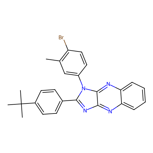 1-(4-bromo-3-methylphenyl)-2-(4-tert-butylphenyl)-1H-imidazo[4,5-b]quinoxaline structure
