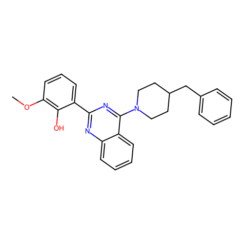 2-(4-(4-Benzylpiperidin-1-yl)quinazolin-2-yl)-6-methoxyphenol structure