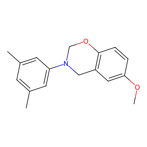 3-(3,5-dimethylphenyl)-6-methoxy-3,4-dihydro-2H-1,3-benzoxazine structure