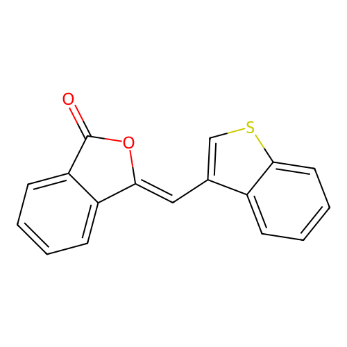 (3Z)-3-(1-benzothiophen-3-ylmethylidene)-2-benzofuran-1(3H)-one structure