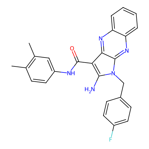 2-amino-N-(3,4-dimethylphenyl)-1-(4-fluorobenzyl)-1H-pyrrolo[2,3-b]quinoxaline-3-carboxamide structure