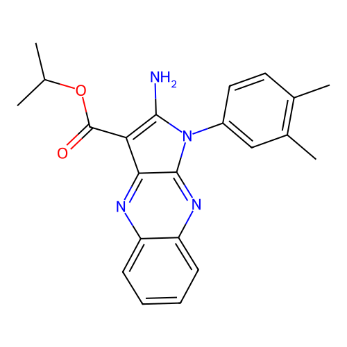 isopropyl 2-amino-1-(3,4-dimethylphenyl)-1H-pyrrolo[2,3-b]quinoxaline-3-carboxylate structure