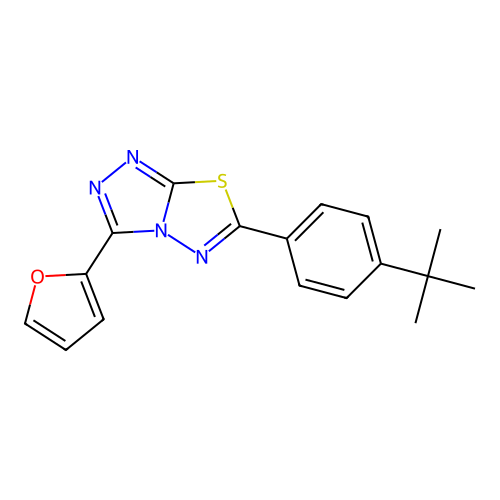 6-(4-Tert-butylphenyl)-3-(2-furyl)[1,2,4]triazolo[3,4-b][1,3,4]thiadiazole structure