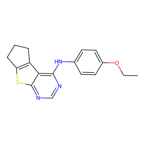 N-(4-ethoxyphenyl)-6,7-dihydro-5H-cyclopenta[4,5]thieno[2,3-d]pyrimidin-4-amine structure