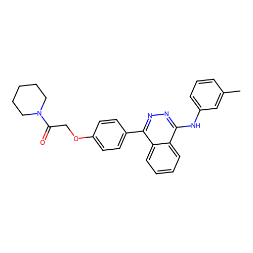 1-(piperidin-1-yl)-2-(4-(4-(m-tolylamino)phthalazin-1-yl)phenoxy)ethanone structure