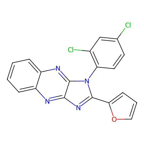 1-(2,4-dichlorophenyl)-2-(furan-2-yl)-1H-imidazo[4,5-b]quinoxaline structure