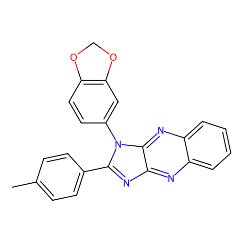 1-(1,3-benzodioxol-5-yl)-2-(4-methylphenyl)-1H-imidazo[4,5-b]quinoxaline structure