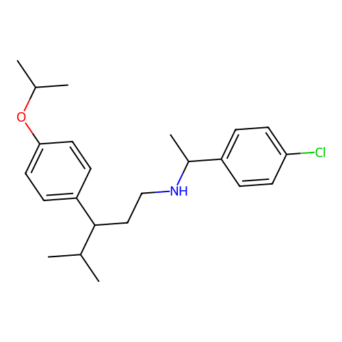 N-(1-(4-chlorophenyl)ethyl)-3-(4-isopropoxyphenyl)-4-methylpentan-1-amine structure
