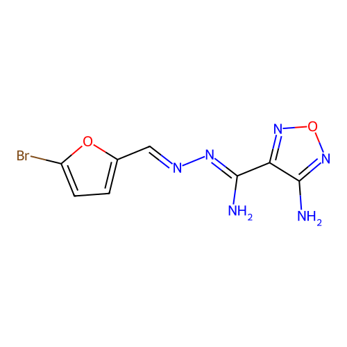 4-amino-N'-[(E)-(5-bromofuran-2-yl)methylidene]-1,2,5-oxadiazole-3-carbohydrazonamide structure