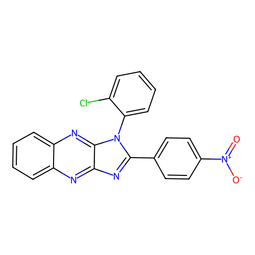 1-(2-chlorophenyl)-2-(4-nitrophenyl)-1H-imidazo[4,5-b]quinoxaline structure