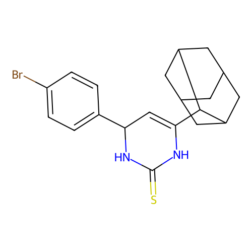 6-(2-adamantyl)-4-(4-bromophenyl)-3,4-dihydro-1H-pyrimidine-2-thione structure