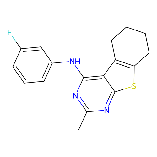 N-(3-fluorophenyl)-2-methyl-5,6,7,8-tetrahydro-[1]benzothiolo[2,3-d]pyrimidin-4-amine structure