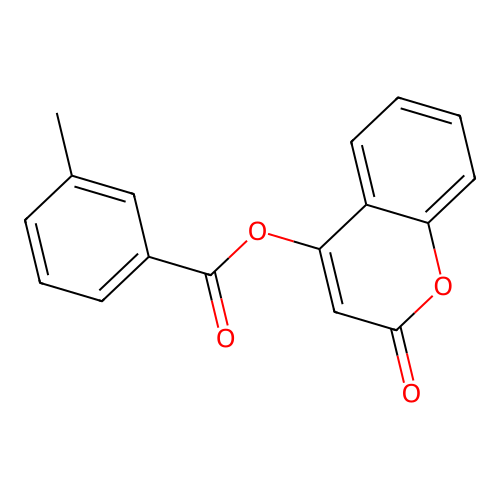 2-oxo-2H-chromen-4-yl 3-methylbenzoate structure
