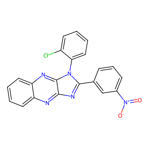 1-(2-chlorophenyl)-2-(3-nitrophenyl)-1H-imidazo[4,5-b]quinoxaline structure