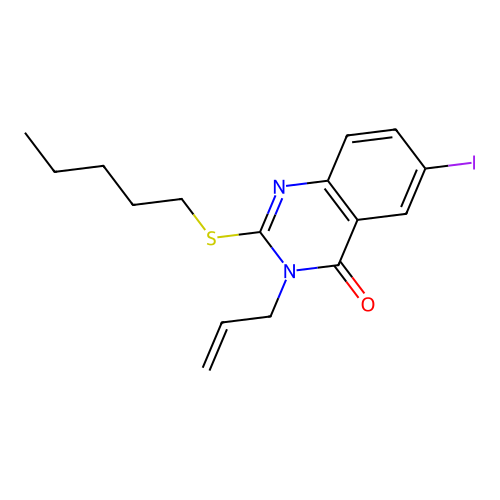3-allyl-6-iodo-2-(pentylthio)quinazolin-4(3H)-one structure