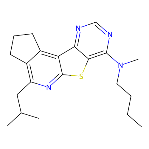 N-butyl-4-isobutyl-N-methyl-2,3-dihydro-1H-cyclopenta[4',5']pyrido[3',2':4,5]thieno[3,2-d]pyrimidin-7-amine structure