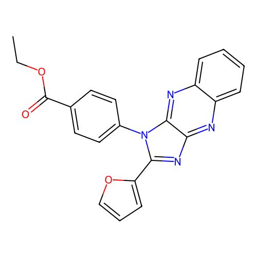 ethyl 4-(2-(furan-2-yl)-1H-imidazo[4,5-b]quinoxalin-1-yl)benzoate structure