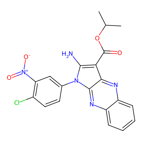 isopropyl 2-amino-1-(4-chloro-3-nitrophenyl)-1H-pyrrolo[2,3-b]quinoxaline-3-carboxylate structure