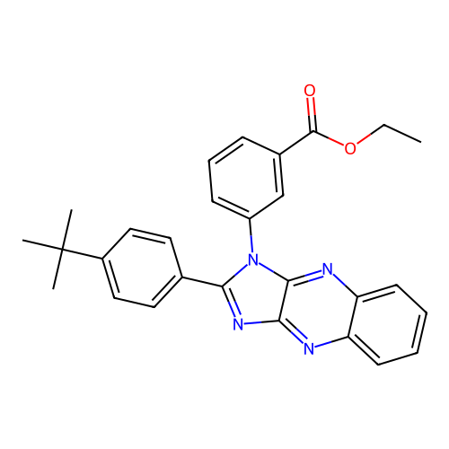 ethyl 3-[2-(4-tert-butylphenyl)-1H-imidazo[4,5-b]quinoxalin-1-yl]benzoate structure