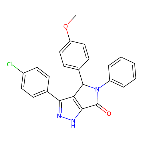 3-(4-chlorophenyl)-4-(4-methoxyphenyl)-5-phenyl-4,5-dihydropyrrolo[3,4-c]pyrazol-6(1H)-one structure