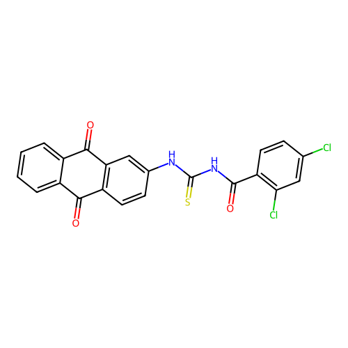 2,4-dichloro-N-((9,10-dioxo-9,10-dihydroanthracen-2-yl)carbamothioyl)benzamide structure