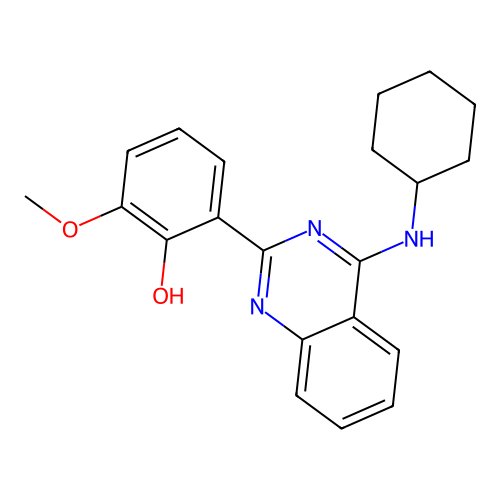 2-(4-(Cyclohexylamino)quinazolin-2-yl)-6-methoxyphenol structure