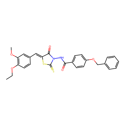 (Z)-4-(benzyloxy)-N-(5-(4-ethoxy-3-methoxybenzylidene)-4-oxo-2-thioxothiazolidin-3-yl)benzamide structure