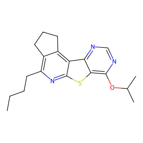 4-butyl-7-isopropoxy-2,3-dihydro-1H-cyclopenta[4',5']pyrido[3',2':4,5]thieno[3,2-d]pyrimidine structure