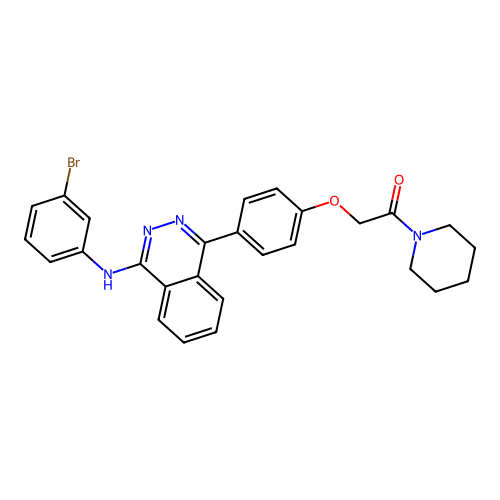 2-(4-(4-((3-bromophenyl)amino)phthalazin-1-yl)phenoxy)-1-(piperidin-1-yl)ethanone structure