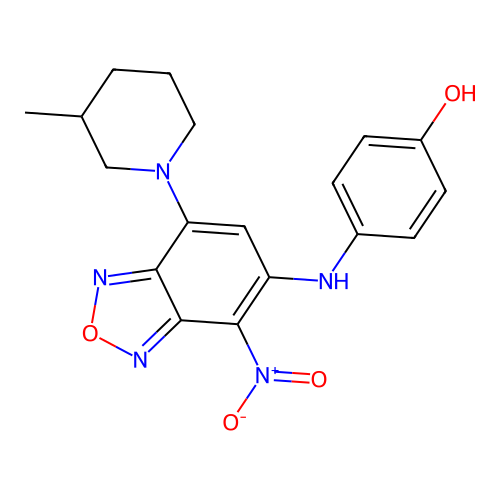 4-{[7-(3-Methylpiperidin-1-yl)-4-nitro-2,1,3-benzoxadiazol-5-yl]amino}phenol structure