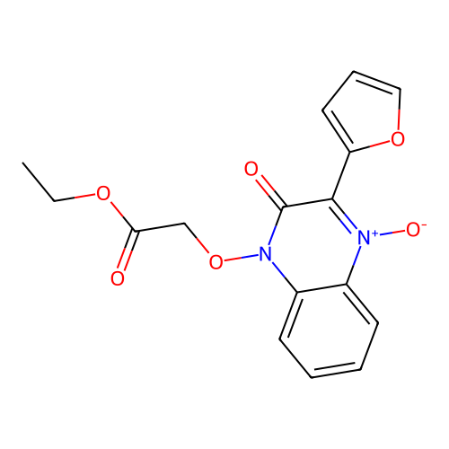 ethyl {[3-(furan-2-yl)-4-oxido-2-oxoquinoxalin-1(2H)-yl]oxy}acetate structure