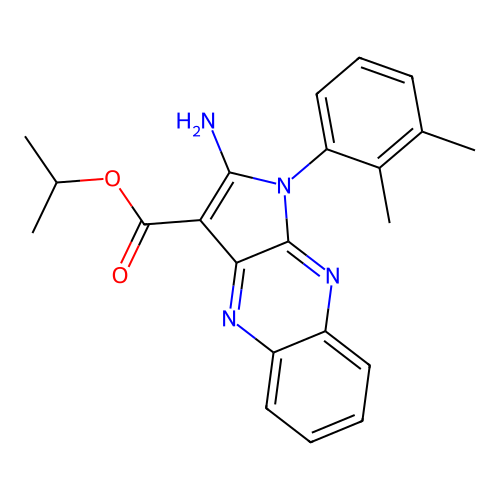 isopropyl 2-amino-1-(2,3-dimethylphenyl)-1H-pyrrolo[2,3-b]quinoxaline-3-carboxylate structure
