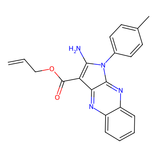 Prop-2-enyl 2-amino-1-(4-methylphenyl)pyrrolo[3,2-b]quinoxaline-3-carboxylate structure