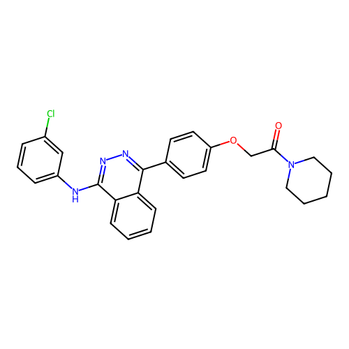 2-(4-(4-((3-chlorophenyl)amino)phthalazin-1-yl)phenoxy)-1-(piperidin-1-yl)ethanone structure