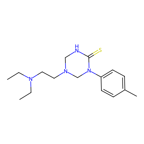 5-[2-(Diethylamino)ethyl]-1-(4-methylphenyl)-1,3,5-triazinane-2-thione structure