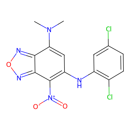 5-N-(2,5-dichlorophenyl)-7-N,7-N-dimethyl-4-nitro-2,1,3-benzoxadiazole-5,7-diamine structure